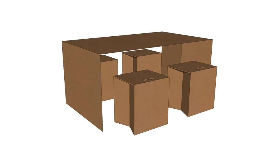 Cardboard table and stool 3D Warehouse