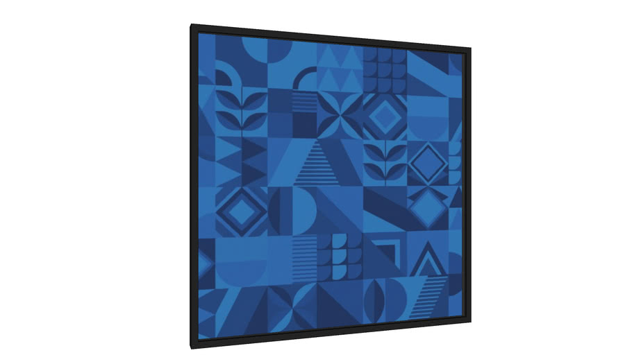 Quadro Geometrics Blue formato quadrado - Galeria9, por JulioJodas