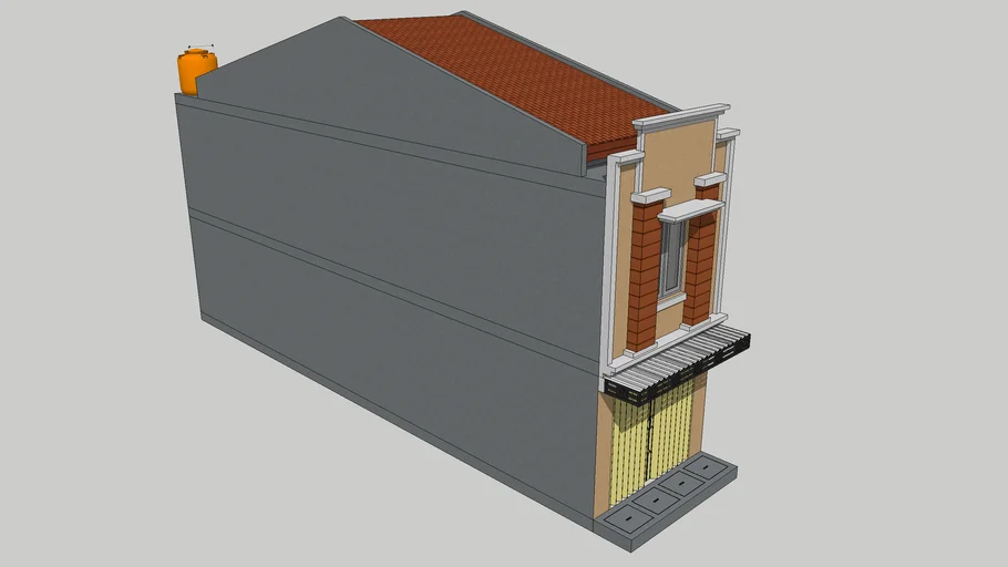 Rumah Toko (Ruko) Modern Minimalis 2 (dua) Lantai | 3D Warehouse