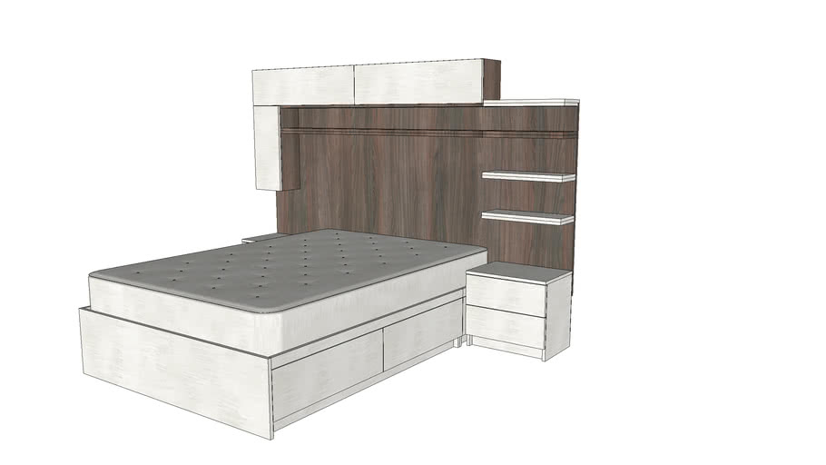 melamine bed Cama melamina 3D Warehouse