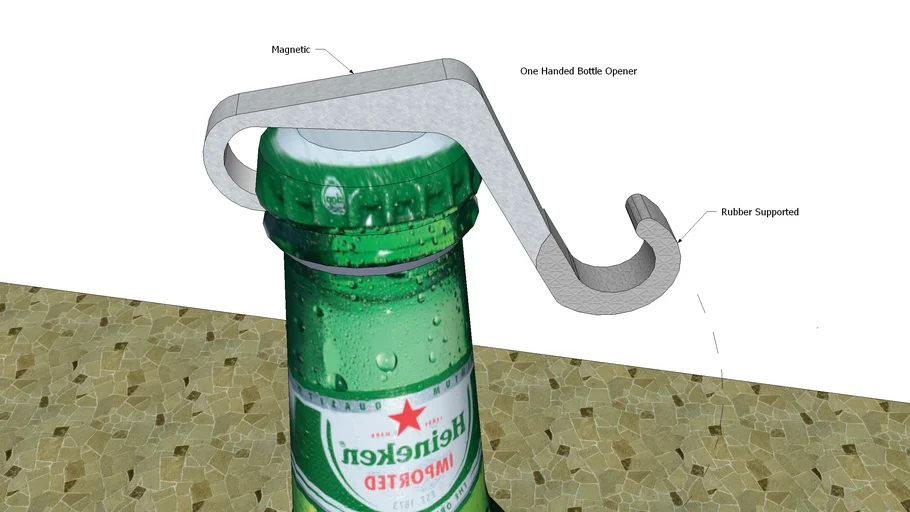 One handed beer bottle opener - - 3D Warehouse