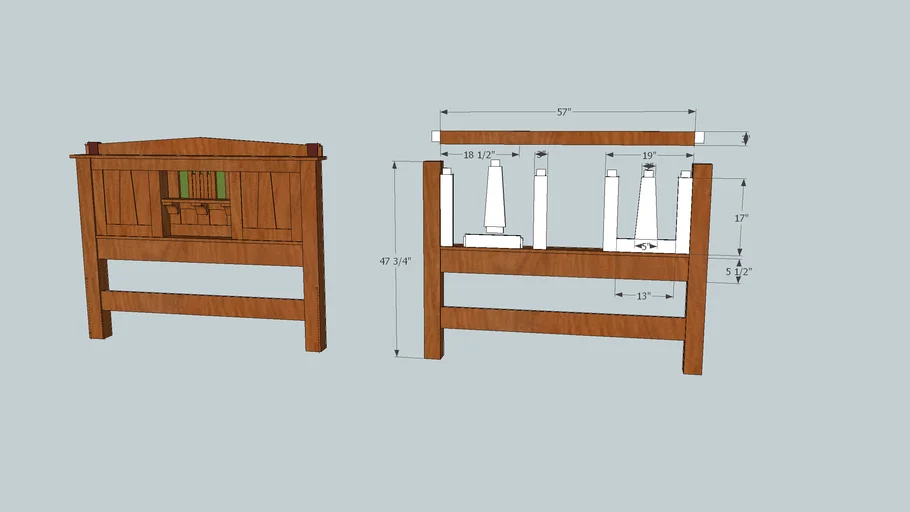 Rodel Bed Headboard Detail 3D Warehouse
