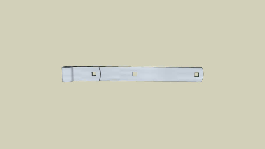 12 3/8 Inch Long Strap Hinge 3D Warehouse