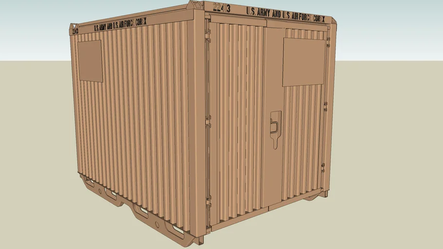 U.S. Army ConEx box — the Vietnam war original container ; fully modelled ; Sand