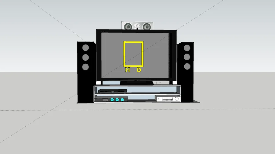 50 13/16'' Panasonic Viera HDTV Home Theatre setup | 3D Warehouse