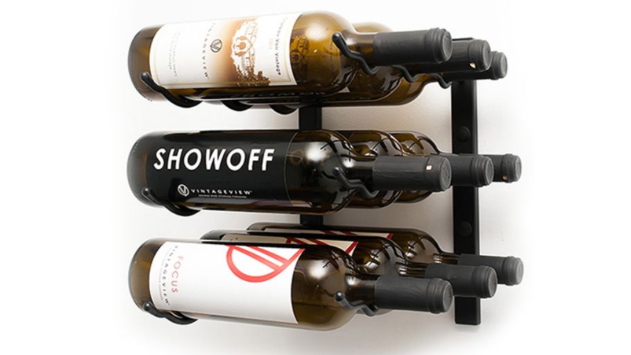 VintageView Wall Series 1 Ft. Rack (9 Btl) VVWALL1F9B 3D Warehouse