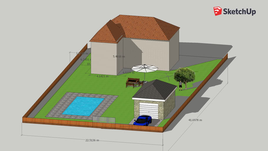 Hossegor Maison derrière garage devant 3D Warehouse