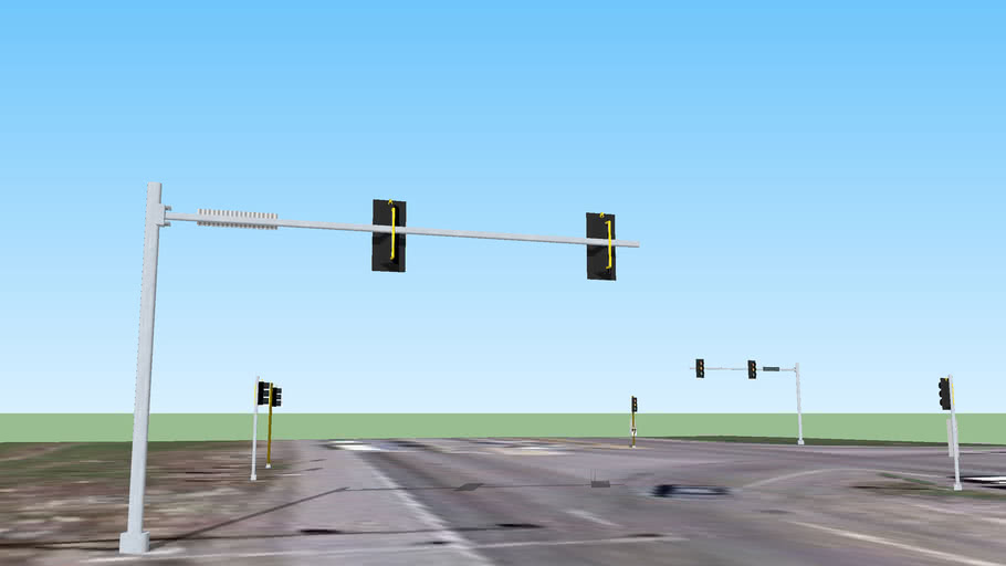 US 12/45 and Lawrence Ave Mast Arm Traffic Signals | 3D Warehouse