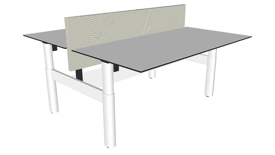 Ahrend Four_Two Duo desk 2x160x80 with screen | 3D Warehouse