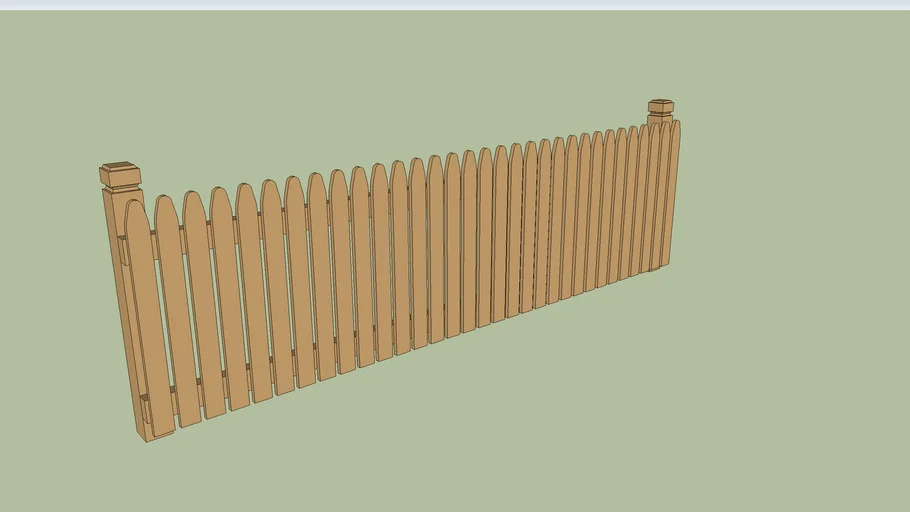 3D Wooden Fence