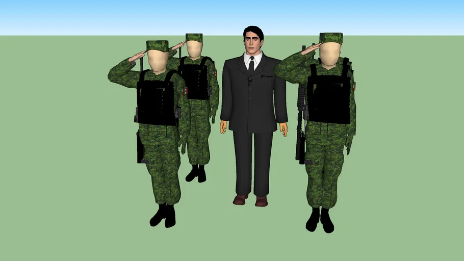 guardias presidenciales de la sedena ejercito mexicano secretaria de la  defensa nacional - - 3D Warehouse