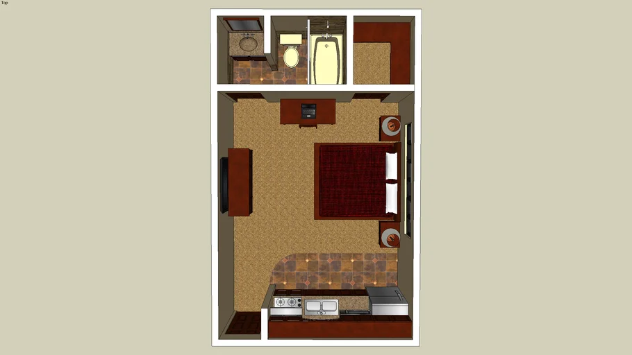 Studio Apartment 3D Warehouse
