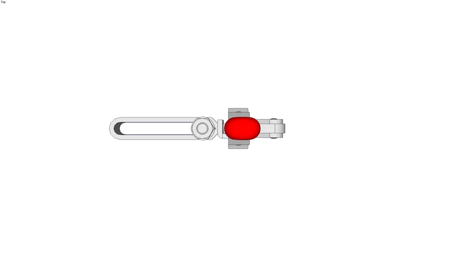 Vertical toggle clamp, vertical handle, 350 daN, slotted arm, straight