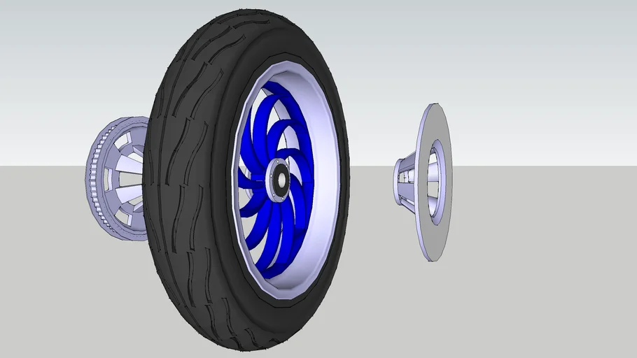 Motorcycle tire and Wheel 3D Warehouse