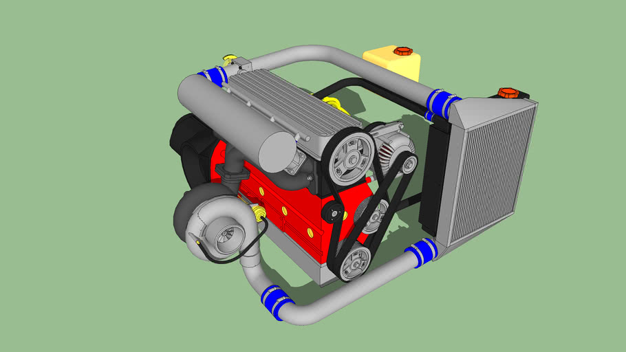 Volkswagen AP 1.8 Turbo Intercooler Car engine 3D Warehouse