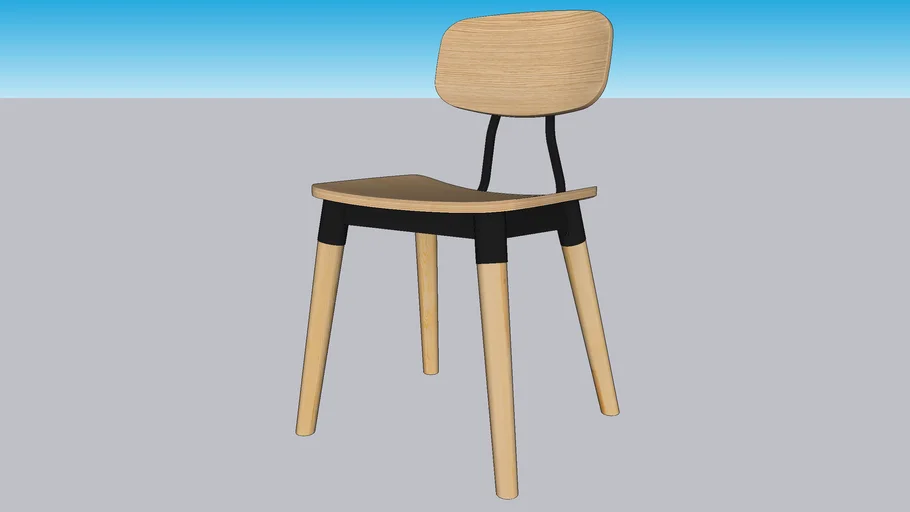 FRENCH INDUSTRIAL CHAIR.Oak Black | 3D Warehouse