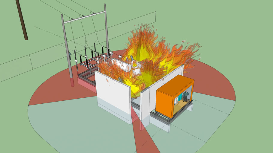 High Voltage Substation Fire 3D Warehouse