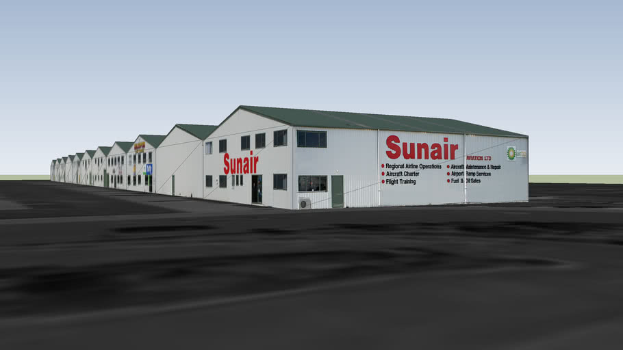 Tauranga Airport Airside Hangers 3D Warehouse
