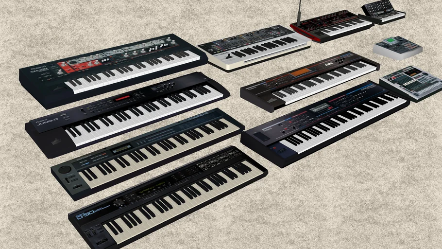 All my Roland synth keyboard 3D Warehouse