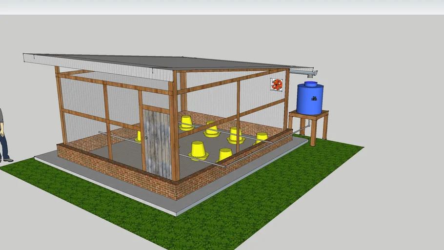 Coop Design for Mini Commercial Broiler Chicken (Redesigned) 3D Warehouse
