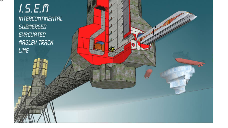 ARGO Architects ISEM- Intercontinental submerged maglev track line | 3D ...