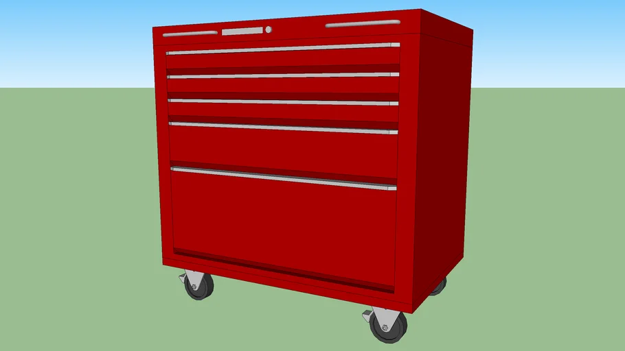 UC091 Underbench Tool Storage Cart w/ 5 Drawers 3D Warehouse