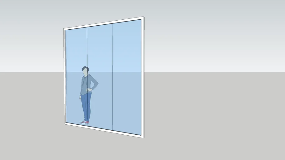 Fixed Glass with Aluminium Frame (9ft x 9ft) 3D Warehouse