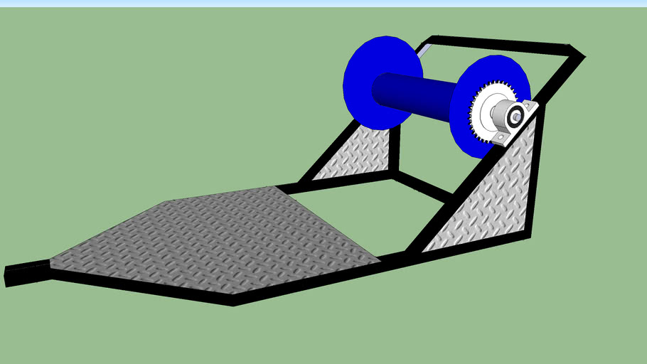 Wake winch pillow blocks, axle, spindle, and sprocket 3D Warehouse