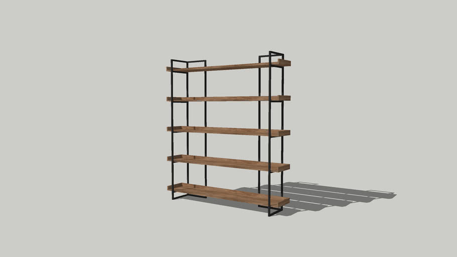 Bookshelf with iron frame 3D Warehouse