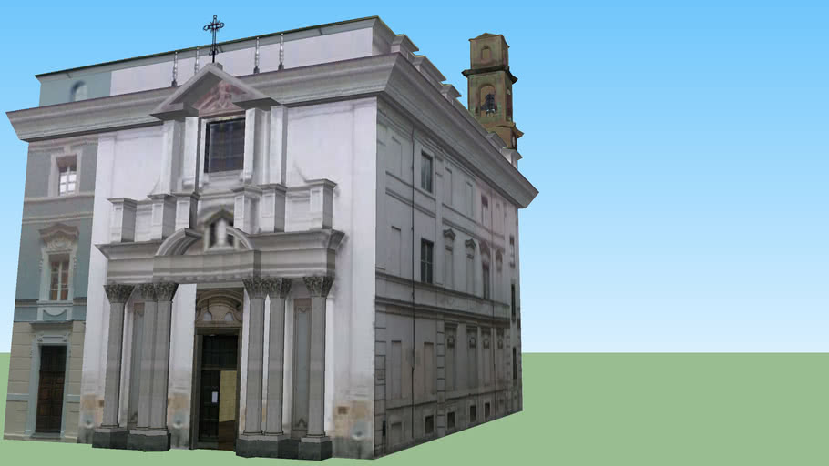 Modelo 3D da Igreja do Santo Sudário em Turim - Sindone - Com Interior