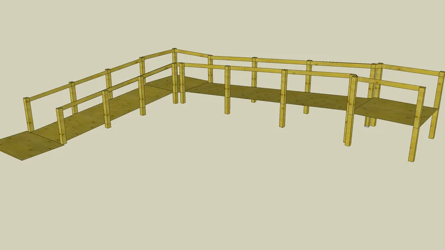 30ft Wheelchair ramp w/ 90deg left turn | 3D Warehouse