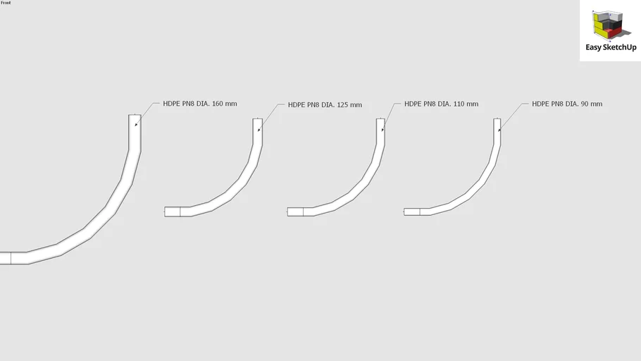 90 ELBOW HDPE CONDUIT PN8 (WITHOUT COUPLING)