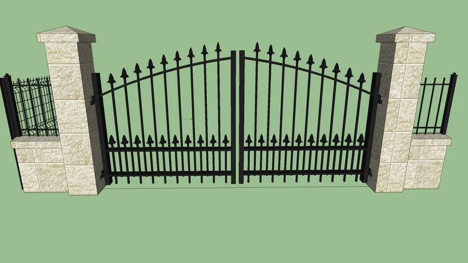 black aluminum gate and grille | 3D Warehouse