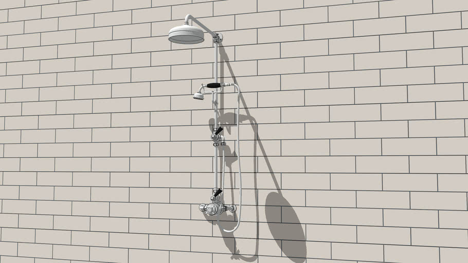 Lefroy Brooks classic black thermostat shower with hand shower and 8