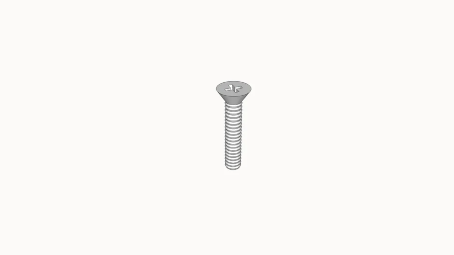 screw, machine, flat head, 632 x 0.75, McMasterCarr 91771A151 3D
