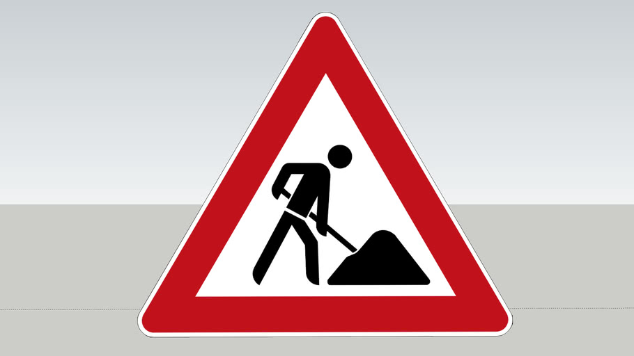 Road Work Ahead Sign ULTRA-HD | 3D Warehouse