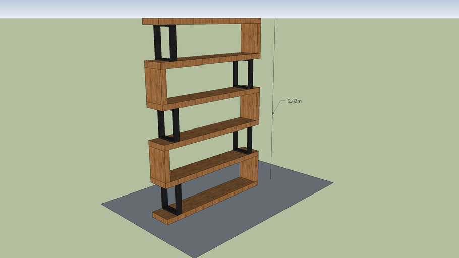 Modern Wooden Shelf Design 3D Warehouse