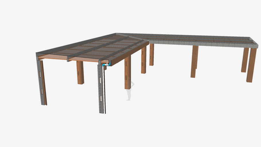 PERGOLA MADERA VIDRIO 3D Warehouse