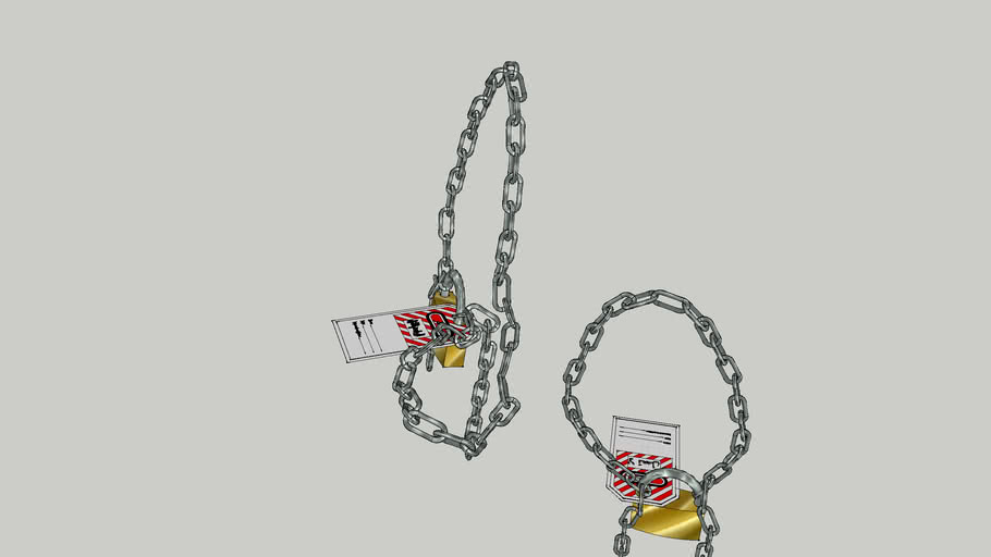 Lock and Chain with English/ Arabic Tag