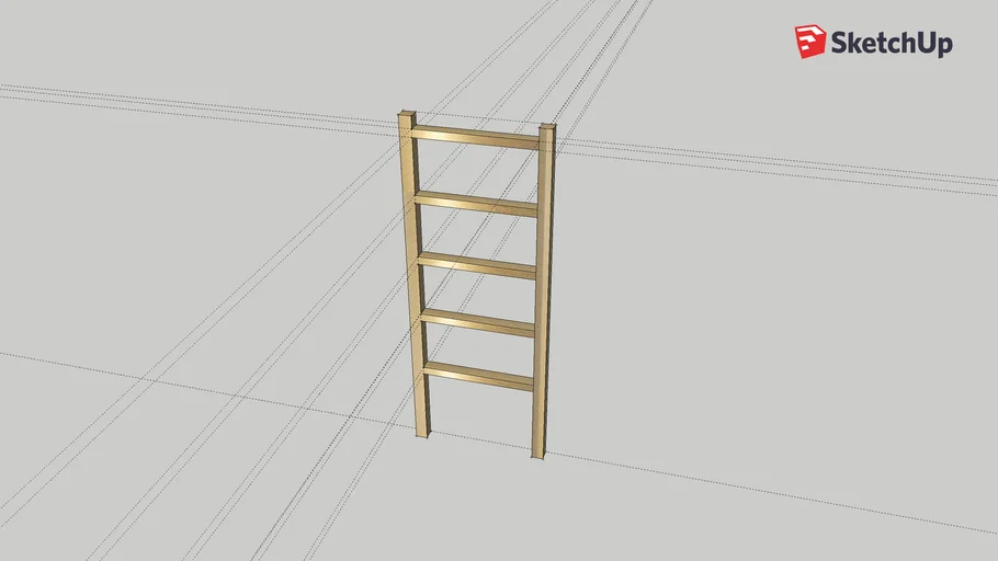 Brushed Gold Ladder Towel Rail 3D Warehouse