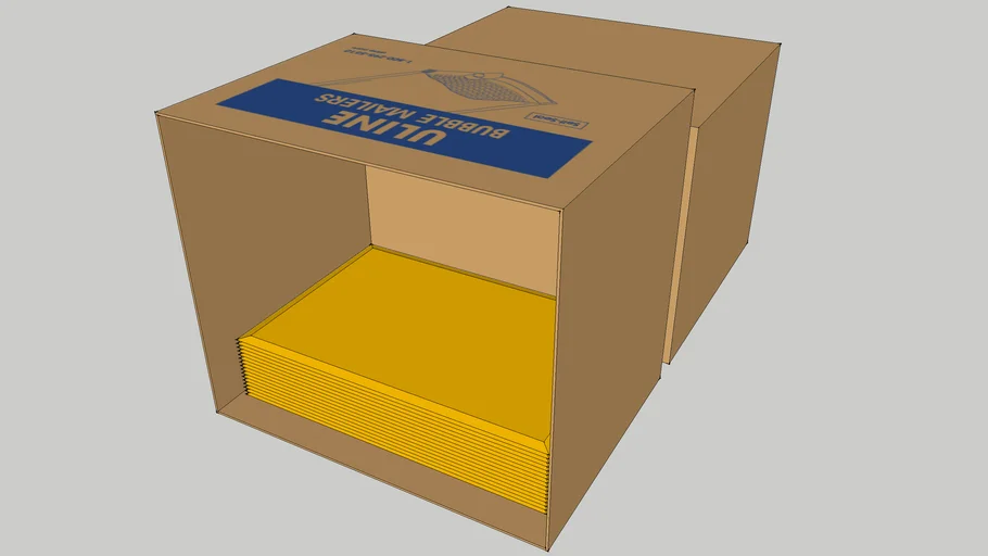 Uline S10537 Open Bubble Mailer Box 3D Warehouse