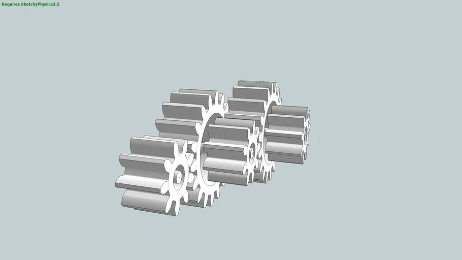 Motorized Involute Spur Gears In Action Using SketchyPhysics 3.2
