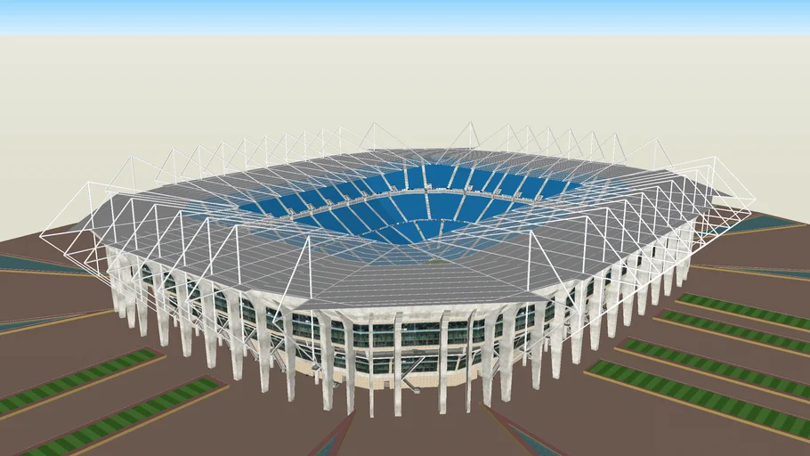 TimTV Stadion 1 eckig mit abstehendem Dach - - 3D Warehouse