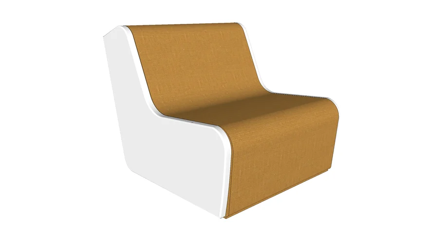 Orange and White Modern Lounge Chair