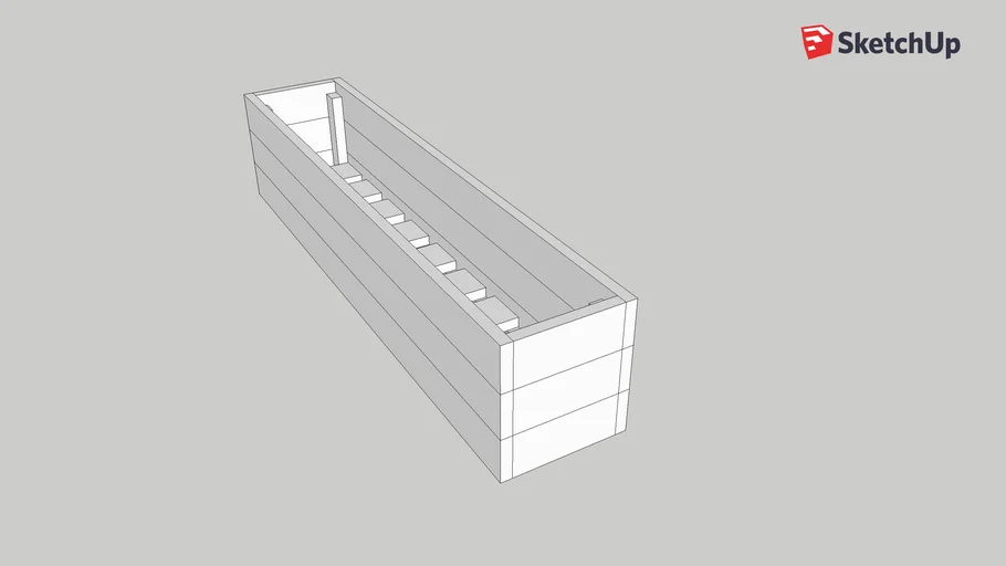 Long Wood Planter Box 3D Warehouse