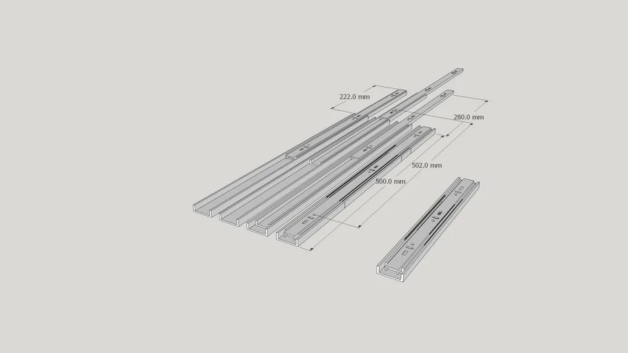 3d модель мебельных направляющих