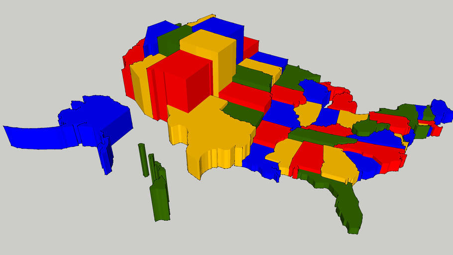 3d Elevation Map Of Usa Us Elevation Map 3d Warehouse