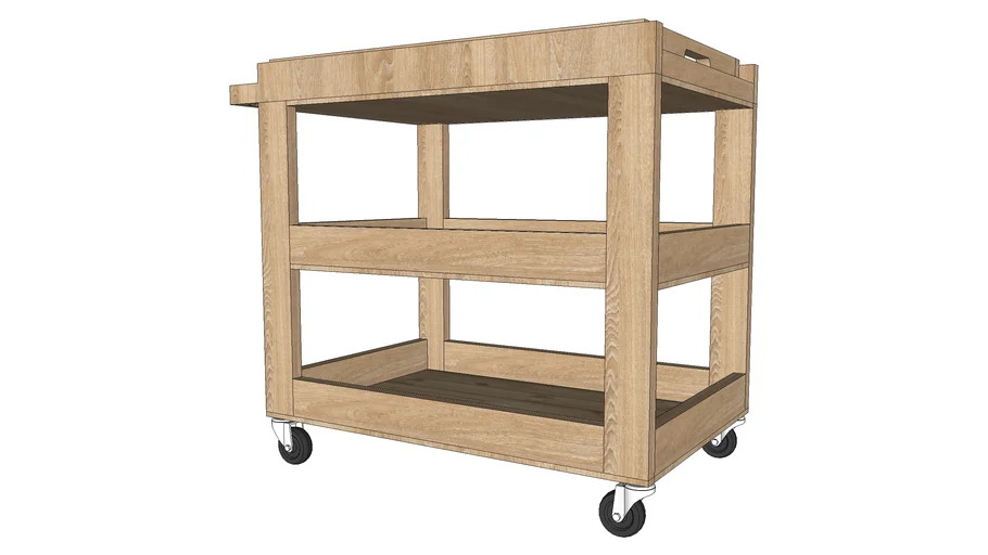 Wood Bar Cart