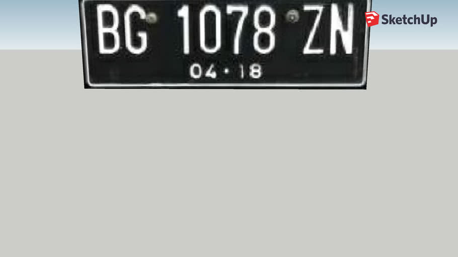 indonesia licence plate 3D Warehouse