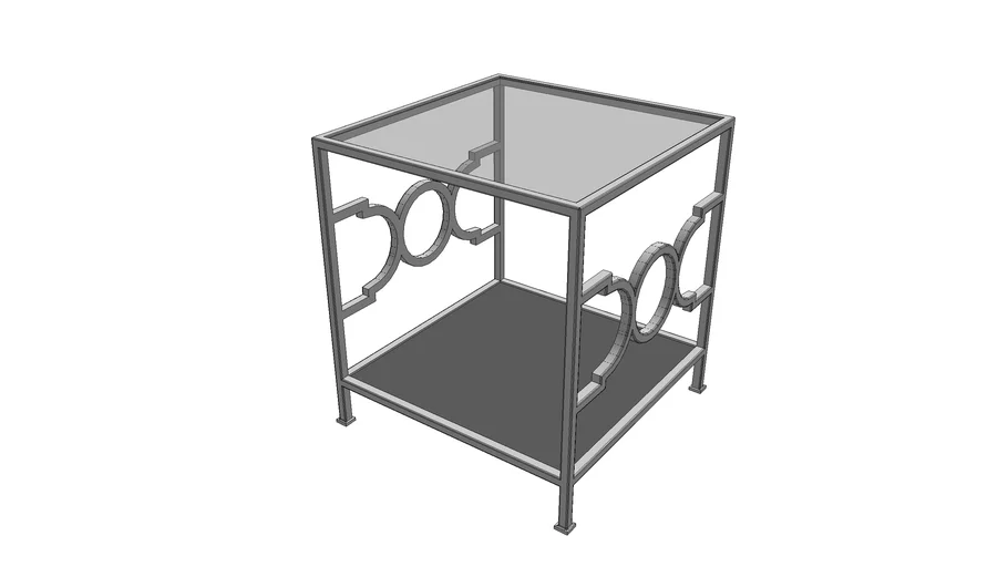 Metal coffee table with glass top 3D Warehouse